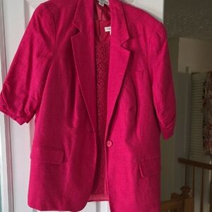 Vibrant Pink Blazer And Tank